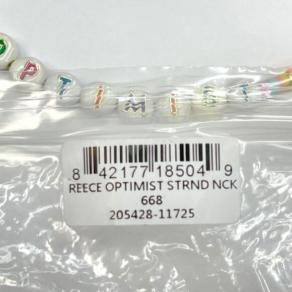 Kendra Scott Reece Optimist Gold Strand Necklace New $55 Pink Pastel 15" Length - Picture 8 of 8